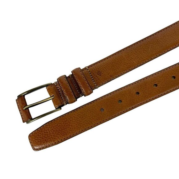 Joseph Abboud Mens Dress Belt Size 40 Tan Pebbled Leather Handcrafted in Italy - Picture 2 of 4